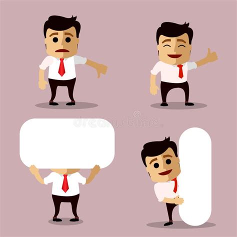 Vector Set Of Manager Or Business Man Character Stock Vector