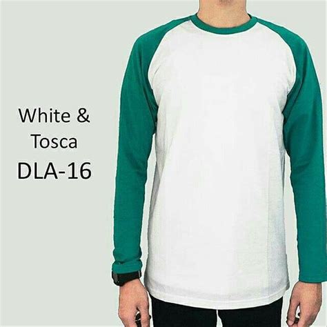 Greenlight baju kaos pria wanita kaos motif polos lengan pendek kaos lengan panjang. Jual Kaos Pria Dewasa Raglan Lengan Panjang Putih & Tosca ...