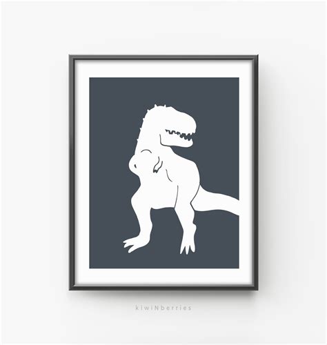 Tyrannosaurus Rex Print Color Block Background Dino Print Etsy