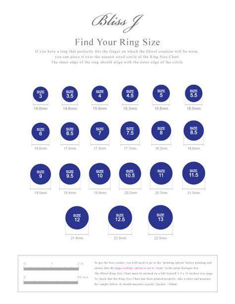 Blissj Ring Size Chart For Free Not For Sale Download It