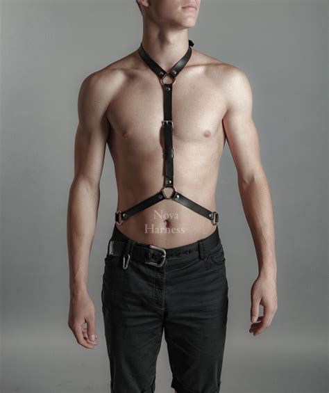 Leather Harness Men Mens Body Harness Chest Harness Rave Etsy