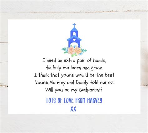 Printable Godparents Proposal Card Editable Godmother Etsy