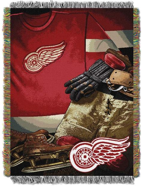 The Detroit Red Wings Hockey Jersey Is Shown In This Tapestry