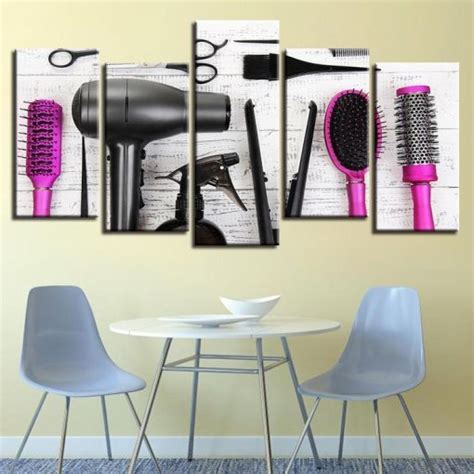 Hair Salon Tools Beauty Salon 5 Panel Canvas Art Wall Decor Canvas