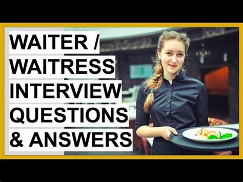 WAITRESS WAITER Interview Questions And Answers Waitress Interview