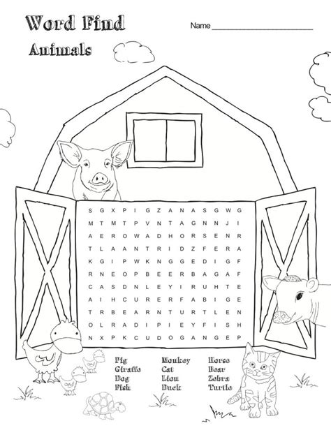 Animal Farm Word Search Free Activity Shelter