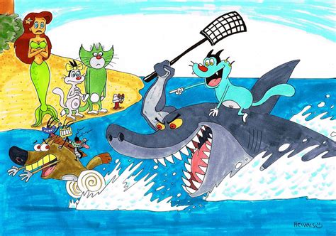 Zig And Sharko With Oggy And The Cockroaches By Heivais On Deviantart