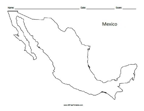 Mexico map coloring page home template. Mexico Outline Map - Free Printable - AllFreePrintable.com