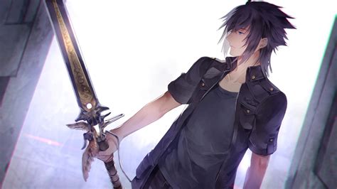 Black Haired Male Anime Character Holding Sword Wallpaper Final