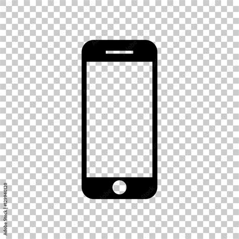 Mobile Phone Icon Black Icon On Transparent Background Stock Vector