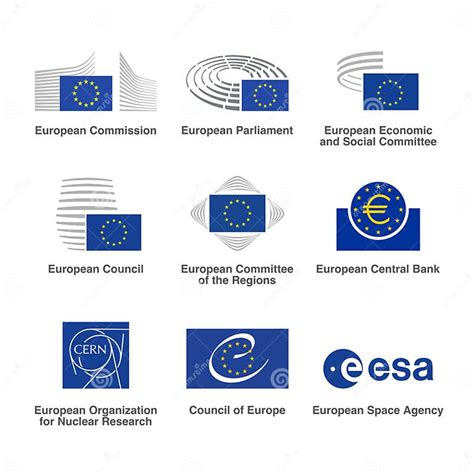 Conjunto De Logotipos E Iconos Institucionales De La Unión Europea