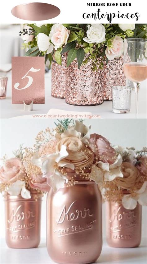 unique rose gold wedding table decorations