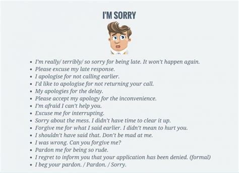 Other Ways To Say Im Sorry Vocabulary Home