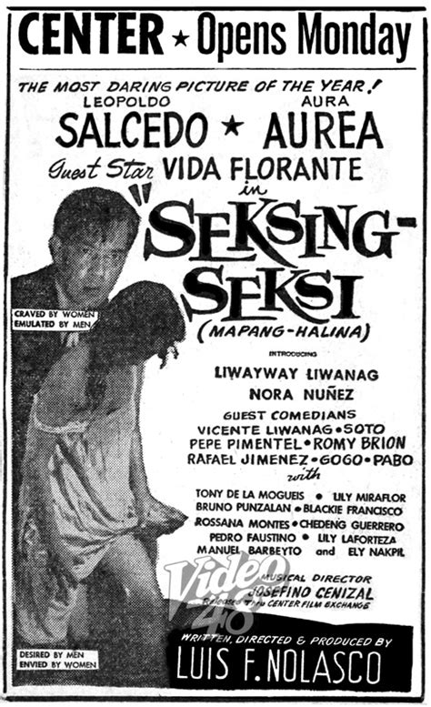 After arriving at the townhall aurea reyes was called to identify the person who killed his son and she said she did not know. Video 48: THE FIFTIES # 588: LEOPOLDO SALCEDO AND AURA AUREA IN "SEKSING-SEKSI (MAPANG-HALINA ...