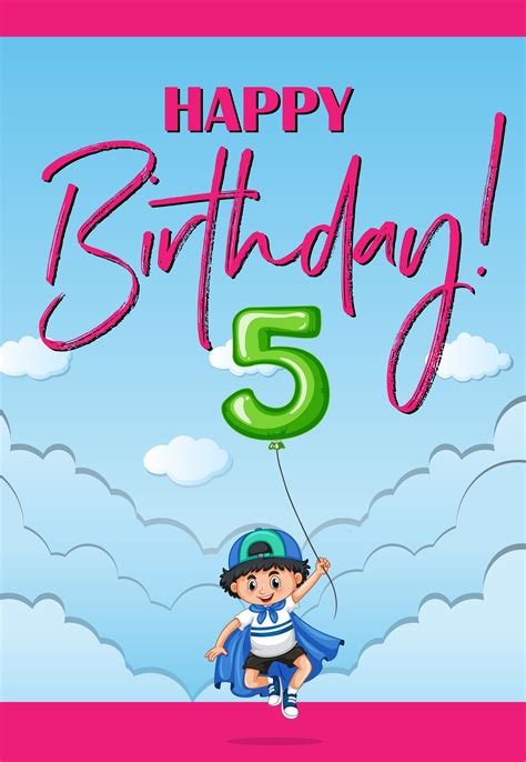 Happy Birthday For Five Years Old 433250 Vector Art At Vecteezy