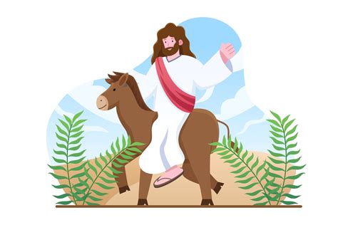 Palm Sunday Jesus Entering Jerusalem Graphic By Delook Creative