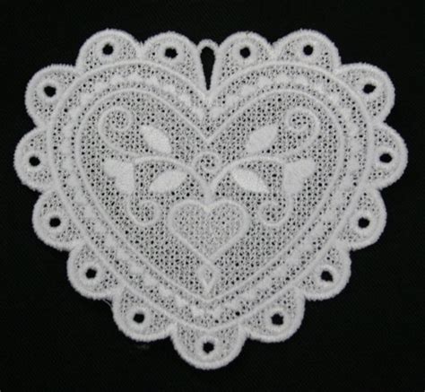 White Lace Heart Valentine By Embroideryimpression On Etsy 600