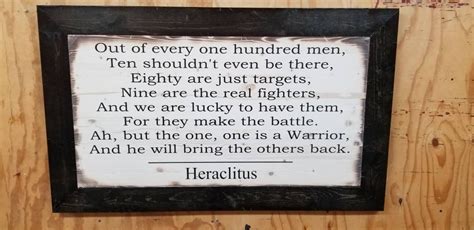 Wooden Rustic Sign With Heraclitus Quote Out Of Every One Hundred Men