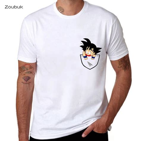 Buy Anime Dragon Ball Z Super Saiyan T Shirts Vegeta Son Goku Pocket Design Dbz