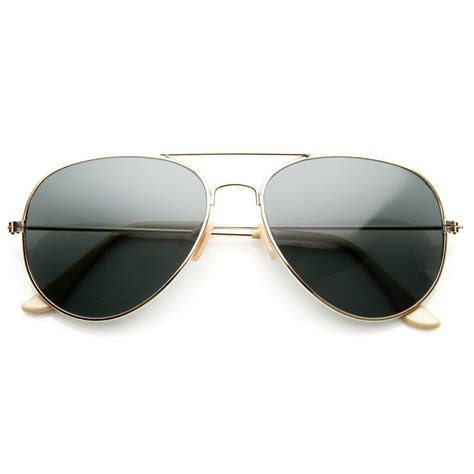 Standard Classic Military Metal Aviator Sunglasses Zerouv