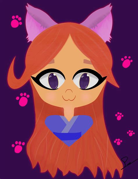Cartoon Cat Girl Me Digital 2021 Rart