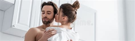 Shirtless Man Undressing And Seducing Girlfriend Stock Image Image Of