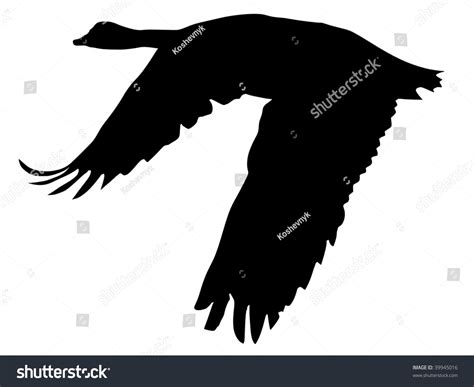 Silhouette Flying Goose Stock Vector 39945016 Shutterstock