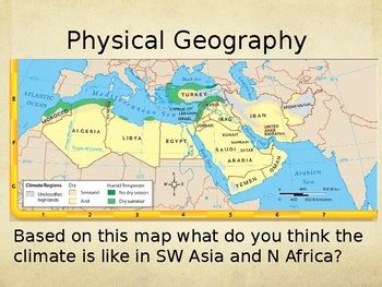 A custom decorative map can tell a story of where. Geography Power Point Southwest Asia and North Africa by ...