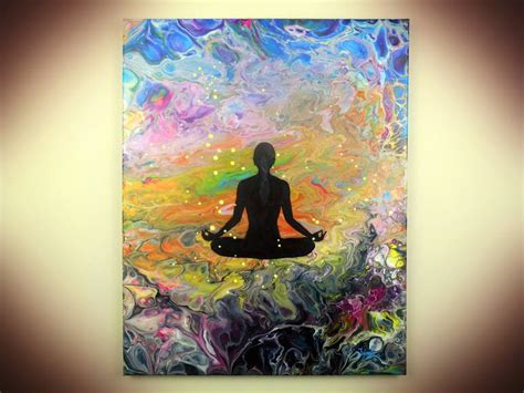 Deep Meditation Acrylic Abstract Yoga Painting By Inna Laktionova