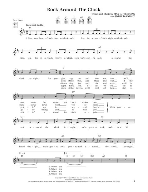Rock Around The Clock From The Daily Ukulele Arr Liz And Jim Beloff By Bill Haley And His