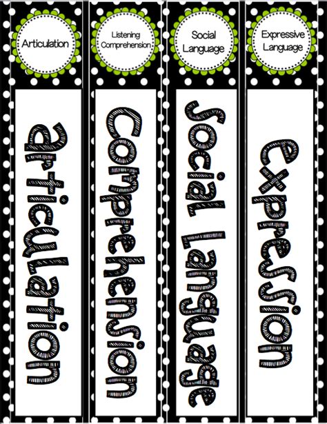 Great for custom spice jars & pouches. Editable Speech and Language Binder Labels - Speech 2U