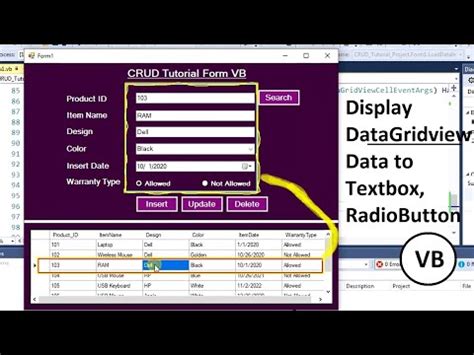 How To Display Data From Datagridview To Textbox Radiobutton In Vb Net My Xxx Hot Girl