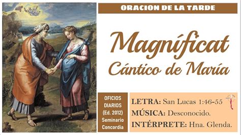 Magníficat O Cántico De María Canto Para La Oración De La Tarde U