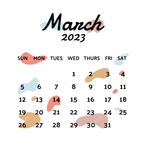Calendario Marzo 2023 Animados Dibujos Faciles A Lapi