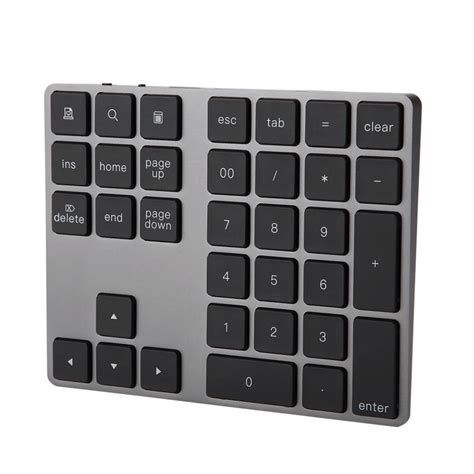 Black 34 Keys Mini Numpad Wireless Bluetooth Numeric Keypad For Apple