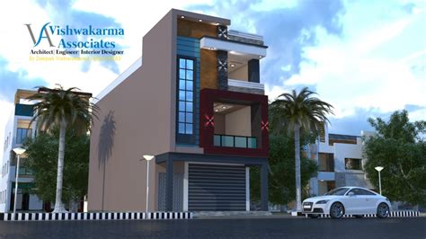 Front Elevation For Residential Cum Commercial Building Best Exterior