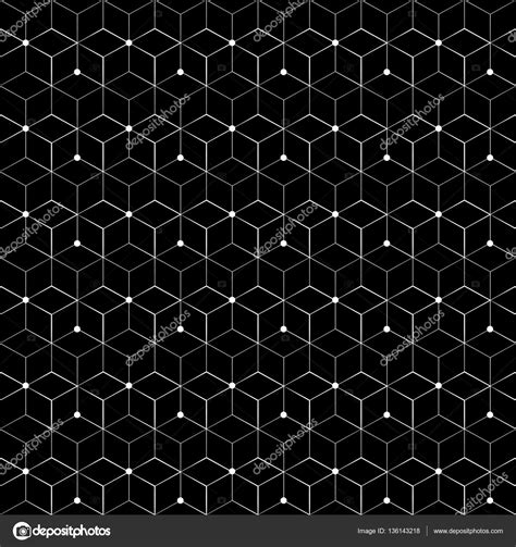 Grid Seamless Pattern Geometric Cube Star Effect Fashion Graphic