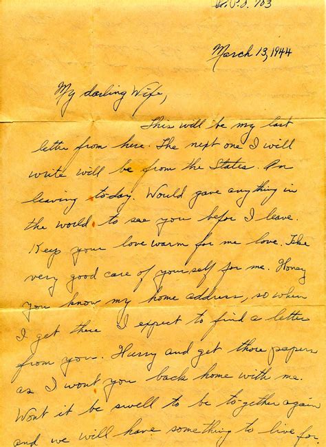 wwii march 13th 1944 departing soldier love letter to war … flickr