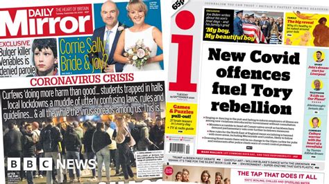 Newspaper Headlines Deadly Chaos Amid Tory Rebels Virus Revolt