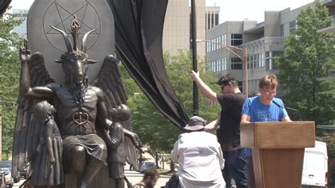 Satanic Temple Unveils Baphomet Statue During Arkansas