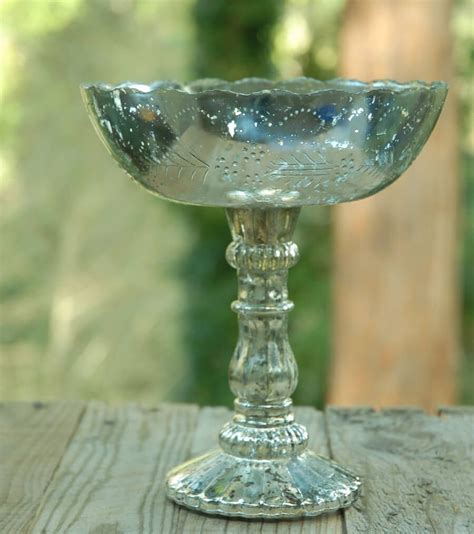 Silver Desiray Compote Vase 8 X 9 5 Bowl Vase Silver
