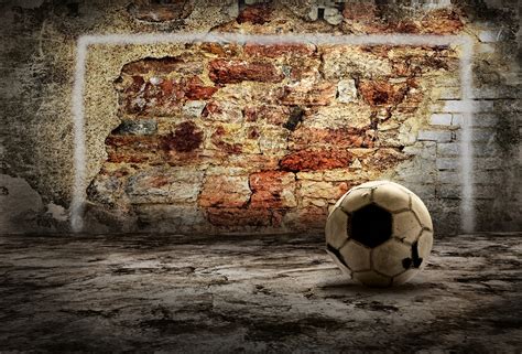 Sports Soccer Goal Walls Bricks Wallpapers Hd