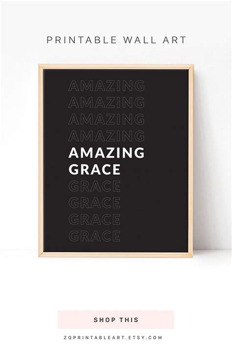 Amazing Grace Sign Wall Art Typographic Poster Quote Print Etsy Uk