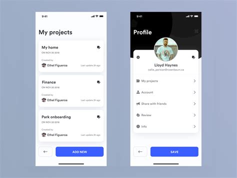 Projects And Profile By Johny Vino Ios App Design Mobile Ui Design