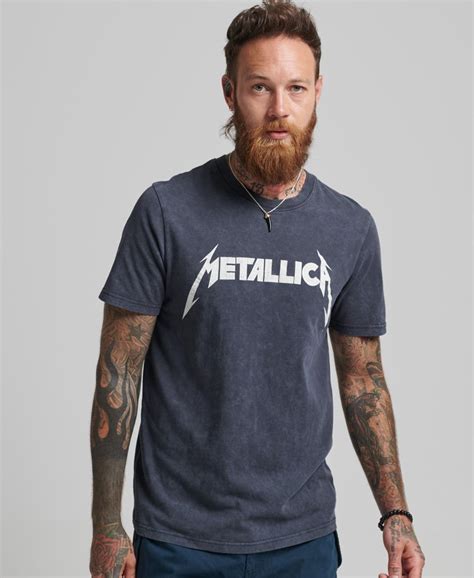 Mens Metallica X Superdry Limited Edition Band T Shirt In Mid Merch