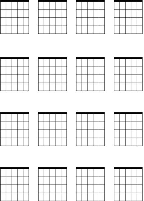 Ukulele Blank Tab Sheet Guitar Chord Sheet Ukulele Chords Chart