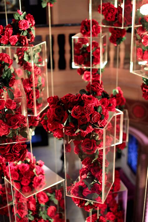 Rose Chandelier Installation Floral Art