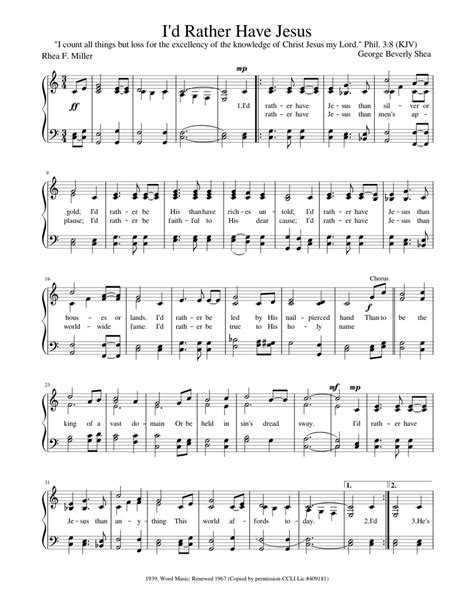 i d rather have jesus sheet music for voice download free in pdf or midi