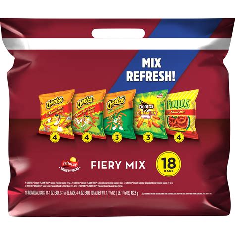Frito Lay Fiery Mix Variety Pack 18 Count Crowdedline Delivery