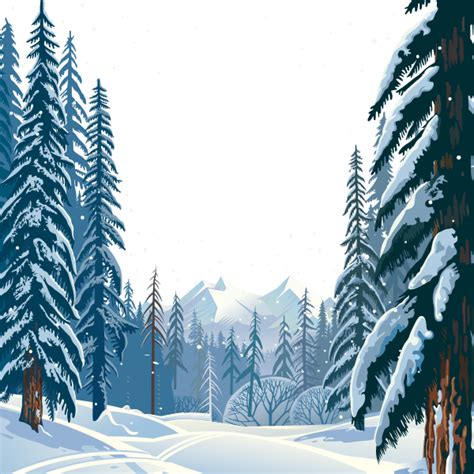 Vector Winter Forest Winter Clipart Hd Vector Png Transparent